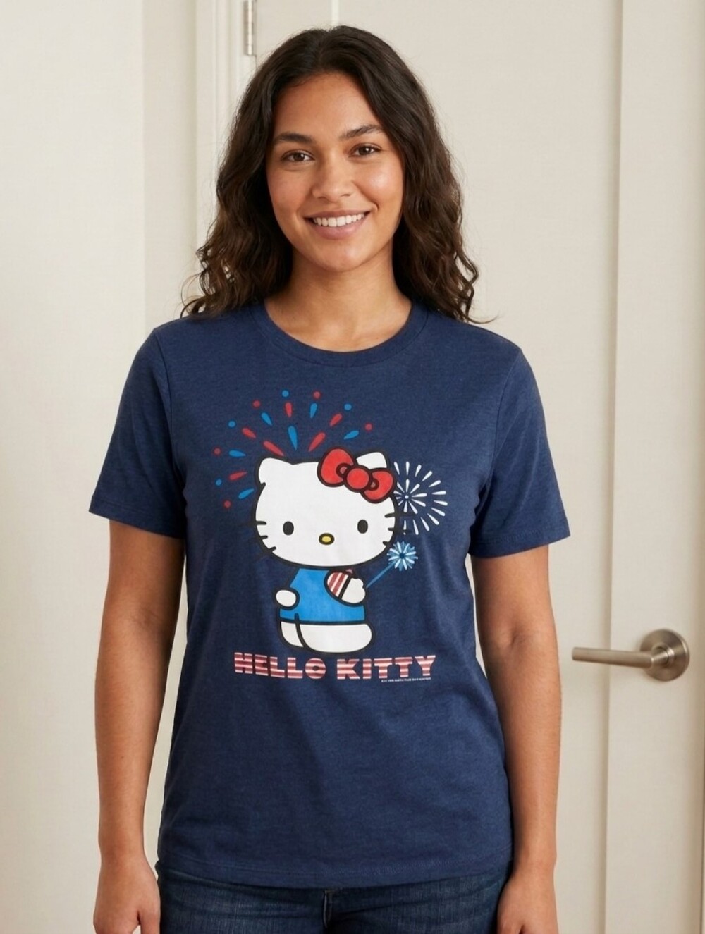 Old Navy Hello Kitty Patriotic Graphic Tee, Size Medium